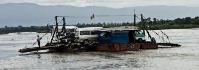 The ferry I took to town across the Mekong
