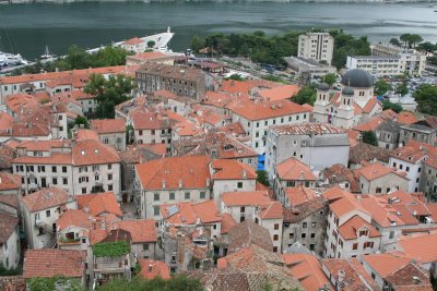 Kotor's Old Town from the hill