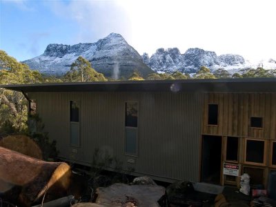 The front of the new hut
