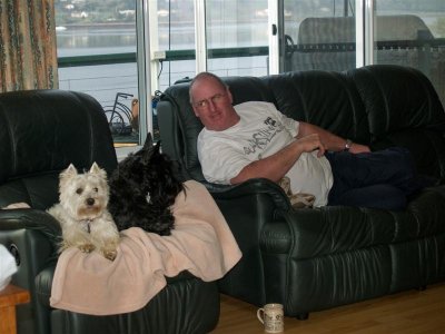 Maurice with his babies - Chardy and Angus