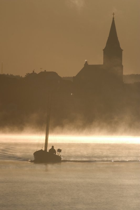 Lobster fisherman at dawn