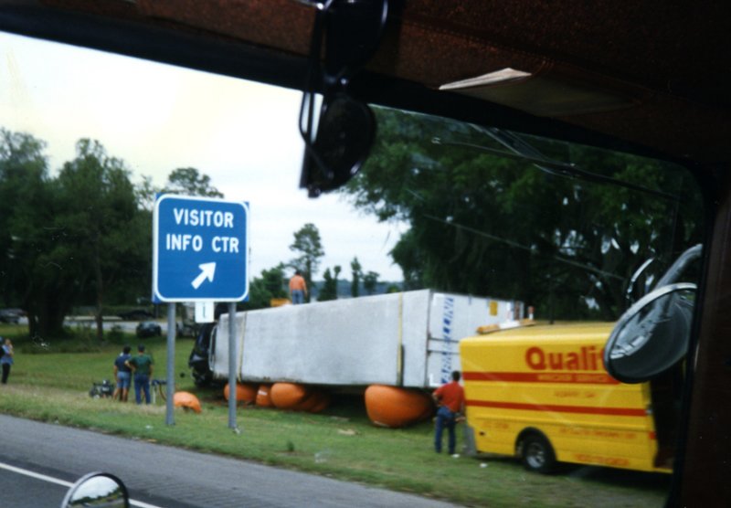 A Roll Over On Entering A Rest Area