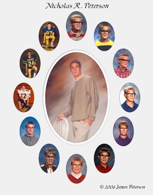 Nick's School Year Photos Collage
