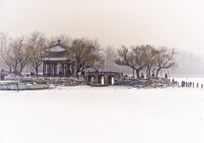summer palace. frozen lake. dead of winter Beijing China