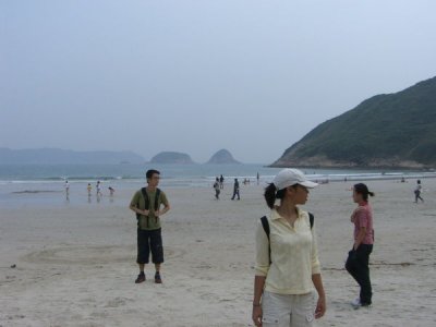 Ashely, Joyce and May on Sai Wan Beach