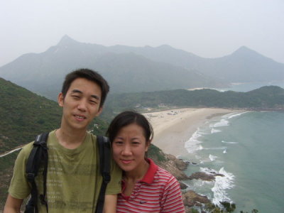 Ashley and May in front of Ham Tin Wan