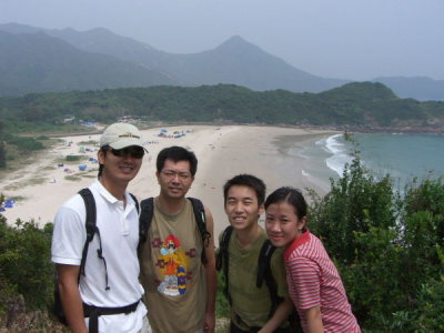 Khanh, Anson, Ashley and May in front of Ham Tin Wan