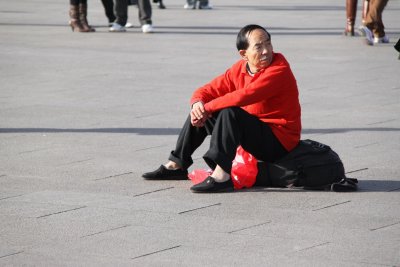 Resting on Tiananmen Square