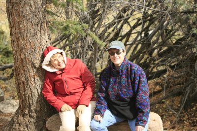 Mom and Karen on Cub Lake Trail