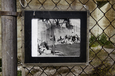San Francisco - Alcatraz - the fence in the picture of the picture