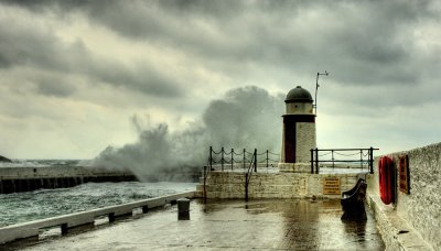 Stormy seas, Laxey Harbour