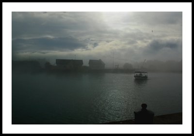 early morning fog in Deauville