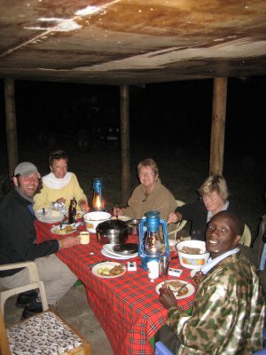 Dinner at the campsite outside the Masai Mara.