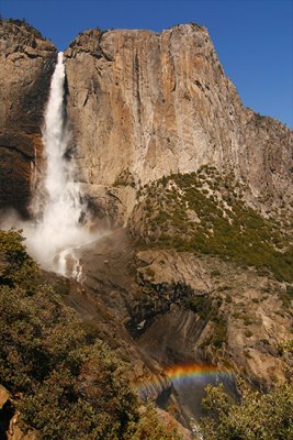 Rainbow below Yosemite Falls