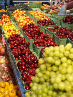 Cherries and grapes