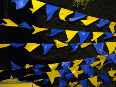 Yellow & blue flags