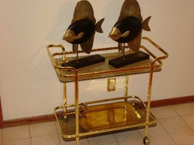 $160 each Leather and Brass Angel decorator fish
