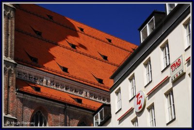 Germany  - Munich - Frauenkirche  - Our Ladys Church - Tiled Roof  