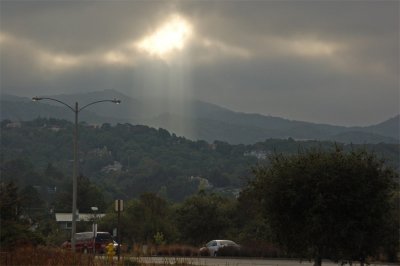 Sun Pours Through a Hole
