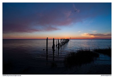 Sunset over St Marks gulf pier