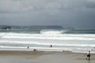 Porthtowan beach - the clouds seem to look ominous, but best ignored