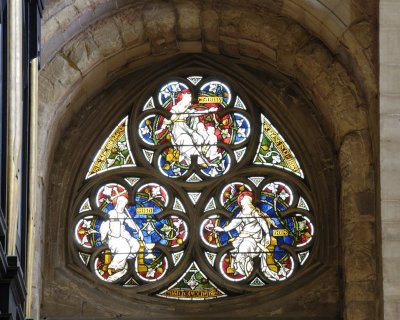 one of many beautiful stained glass windows, this one south aisle