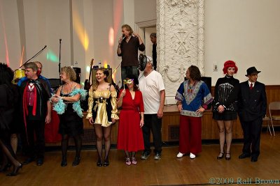 Contestants line up for the costume contest