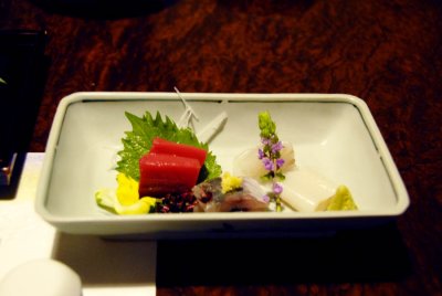 Kaiseki Sashimi with  Benitade, Kaiware, Kogiku, Shiso 089.jpg