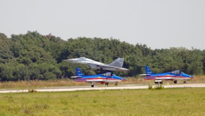 MIG-29 taking off over G-2