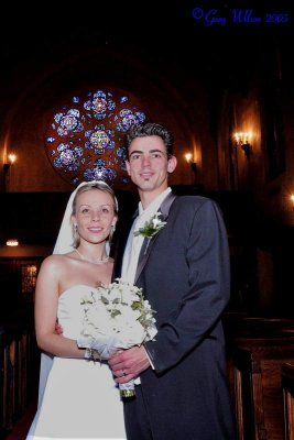 Todd Wedding/Bride & Groom with stained window