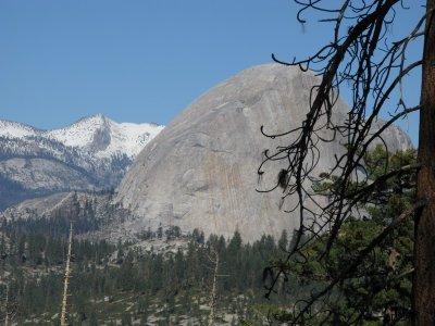 Half Dome with snow on Mt Hoffman behind