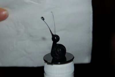 drink stirrer + lighter = snail