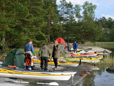 Kayak parking at the campsite