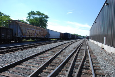 Track work next to engine house
