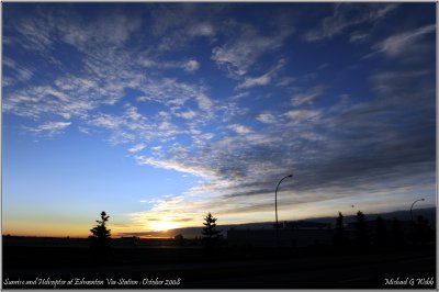 Sunrise and Helicopter Edmonton