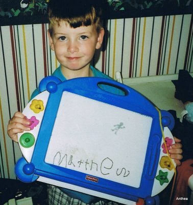 First time Matthew wrote his full name!