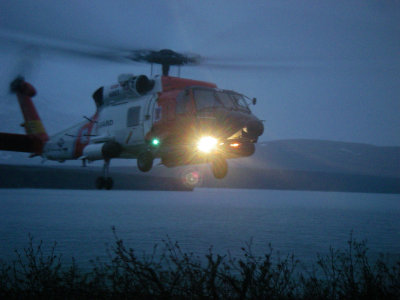 Helicopter leaving