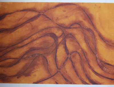 imitating waves - collagraph