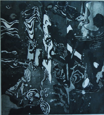 distorted reflections - aquatint zinc etch