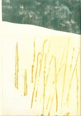 frozen reeds - collagraph/sold