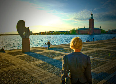 waiting for the sunset over Stockholm
