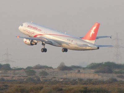 1718 14th August 08 Air Arabia A320 A6-ABB departing from Sharjah Airport.jpg