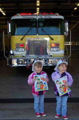Volunteer Firefighters Rory and Reagan ready for their first call!