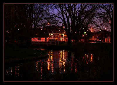 Village green Christmas lights