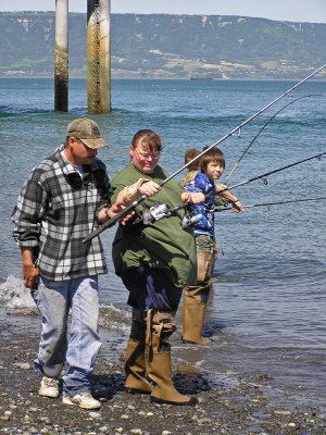 A Family Fishing on Kechamek Bay Homer