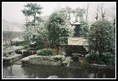 A Snow Covered Temple Garden