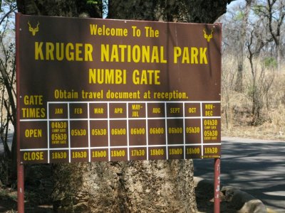 Numbi Gate Sign