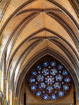 Circular window, Truro Cathedral, Cornwall