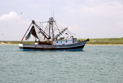 Shrimp boat in ship channel