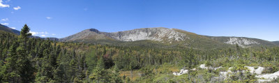 Panoramic of approach to Chimney Pond